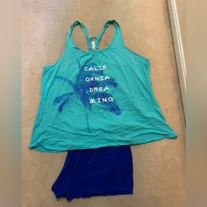 Two piece, plus size pajama short set